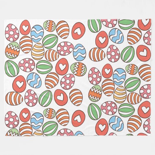 Bunte Ostereier Fleecedecke (Vorderseite (Horizontal))