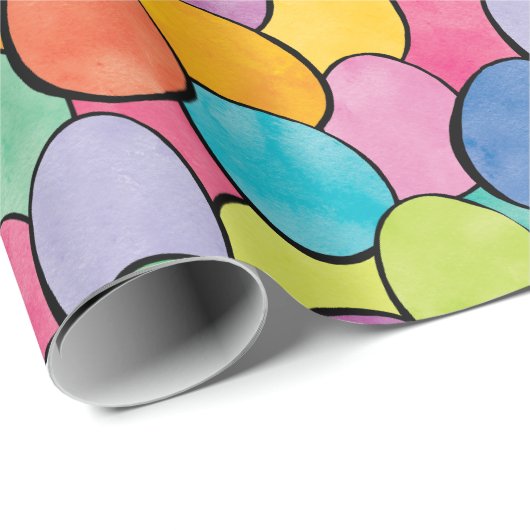 Bunte Ostereier Geschenkpapier (Rolleneckpunkt)
