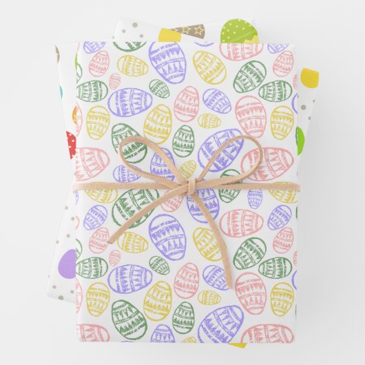 Bunte Ostereier Geschenkpapier Set (Beispiel)