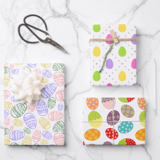 Bunte Ostereier Geschenkpapier Set (Vorderseite)