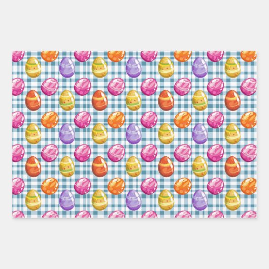 Bunte Ostereier Geschenkpapier Set (Vorderseite)