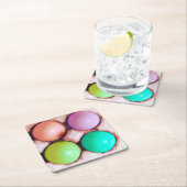 Bunte Ostereier in Karton Rechteckiger Pappuntersetzer (Vor Ort)