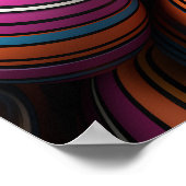 Bunte Ostereier mit Wirblen Streifen Poster (Ecke)