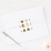 bunte Ostereier Quadratischer Aufkleber (Umschlag)