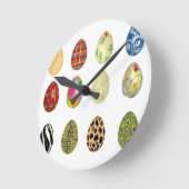 bunte Ostereier Runde Wanduhr (Winkel)