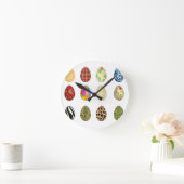 bunte Ostereier Runde Wanduhr (Zuhause)