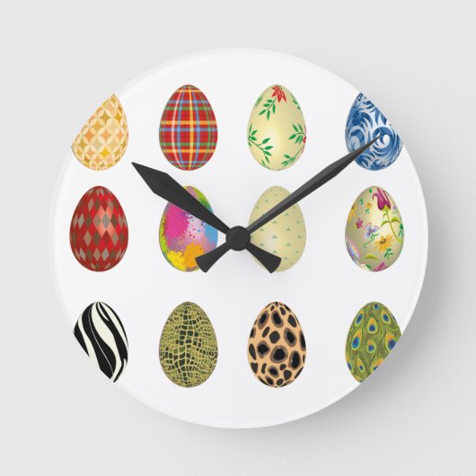 bunte Ostereier Runde Wanduhr (Vorderseite)