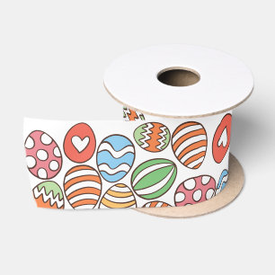 Bunte Ostereier Satinband