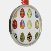 bunte Ostereier Silbernes Ornament (Rechts)