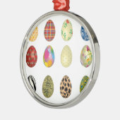 bunte Ostereier Silbernes Ornament (Links)