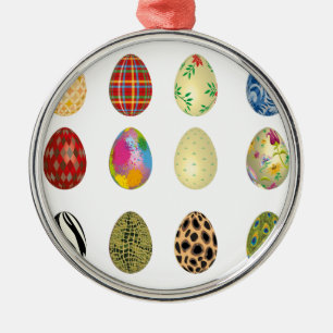 bunte Ostereier Silbernes Ornament