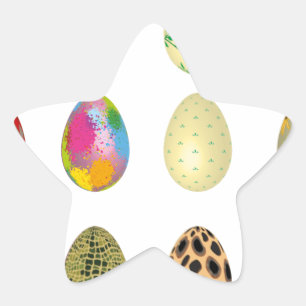 bunte Ostereier Stern-Aufkleber