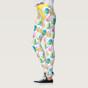 Bunte Ostereier und Farben-Spritzen Leggings