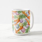 BUNTE OSTEREIER UND ORANGEFARBENE KAROTTEN KAFFEETASSE (VorderseiteRechts)