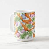 BUNTE OSTEREIER UND ORANGEFARBENE KAROTTEN KAFFEETASSE (Vorderseite Links)