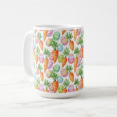 BUNTE OSTEREIER UND ORANGEFARBENE KAROTTEN KAFFEETASSE (Vorderseite Links)