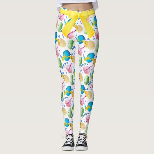 Bunte Ostereier und Paint Splash Leggings (Vorderseite)
