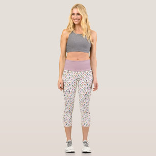 Bunte Ostereierkreuz gemustert Capri Leggings