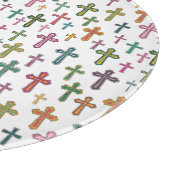Bunte Ostereierkreuz gemustert Schneidebrett (Ecke)