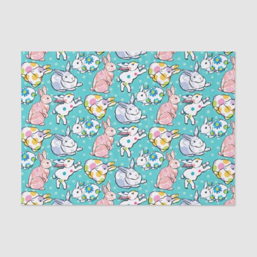 Bunte Osterhasen Seidenpapier (Vorderseite)