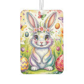 Bunte Osterhasenillustration mit Krone Autolufterfrischer (Rückseite)