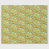 Bunte Ostern-Küken Geschenkpapier (Flach)