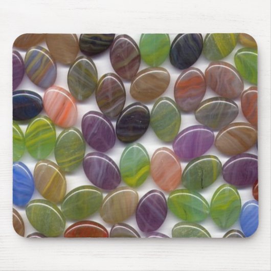 Bunte ovale Steinperlen Mousepad (Vorne)