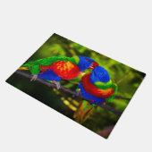 Bunte Paare der Papageien Fußmatte (Schrägansicht)