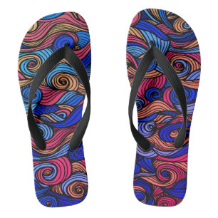 Bunte Paisley-Flip-Flops mit Wellenmuster Badesandalen