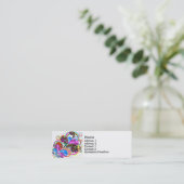 Bunte Paisleyformen und -kreise Mini Visitenkarte (Stehend Vorderseite)