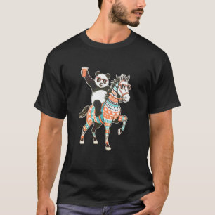 Bunte Panda-Pferd-Party-Rave-EDM-Festivalnacht T-Shirt