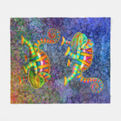 Bunte Panther-Chamäleon-Decke Fleecedecke (Vorderseite (Horizontal))