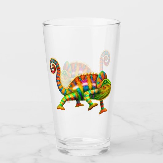 Bunte Panther-Chamäleon-Eidechsen-Glas-Trommel Glas (Vorderseite)