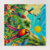 Bunte Papageien Puzzle (Horizontal)