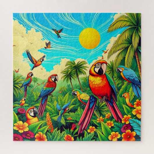 Bunte Papageien Puzzle (Vertikal)