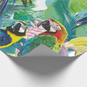 bunte Papageien und exotische Blume Geschenkpapier (Ecke)
