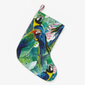 bunte Papageien und exotische Blume Kleiner Weihnachtsstrumpf (Vorderansicht (hängend))