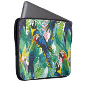bunte Papageien und exotische Blume Laptopschutzhülle (Vorne Rechts)