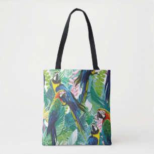 bunte Papageien und exotische Blume Tasche