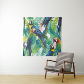 bunte Papageien und exotische Blume Wandteppich (Beispiel)