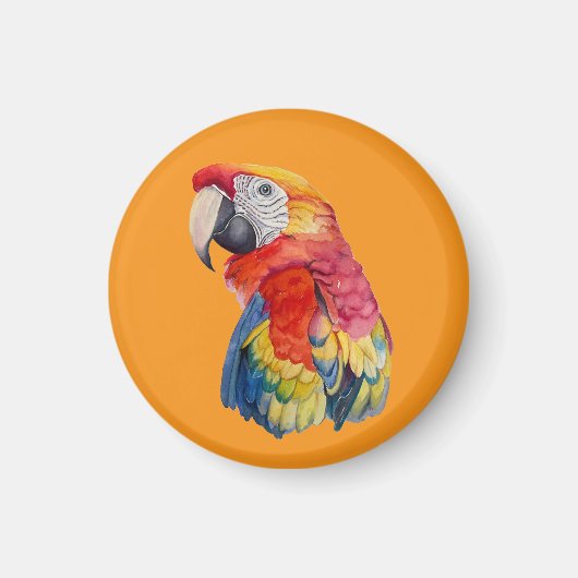 Bunte Papageien-Wasserfarben-Illustration Magnet (Vorne)