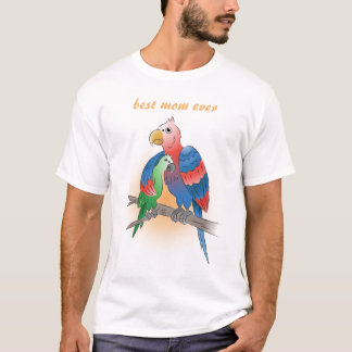 Bunte Papageien zum Muttertag T-Shirt