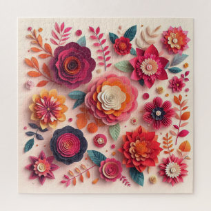 Bunte Papierblumen Puzzle
