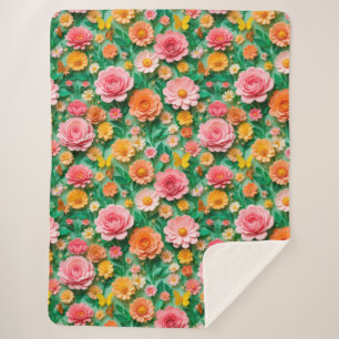 Bunte Papierblumen und Schmetterlinge Sherpadecke