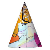 Bunte Papierpartyhüte Partyhütchen (Vorderseite)