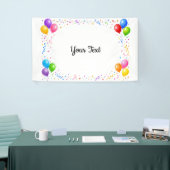 Bunte Party Ballons Konfetti Rahmen Design Banner (Messeveranstaltung)