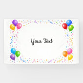 Bunte Party Ballons Konfetti Rahmen Design Banner (Horizontal)
