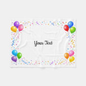 Bunte Party Ballons Konfetti Rahmen Design Fleecedecke (Vorderseite (Horizontal))