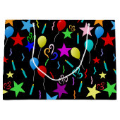 Bunte Party-Ballons und Sterne Große Geschenktüte (Vorderseite)