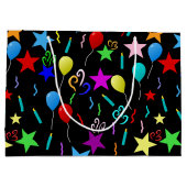 Bunte Party-Ballons und Sterne Große Geschenktüte (Rückseite)